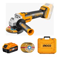 Amoladora Brushless Ingco 20V + 1 Batería 4.0AH + Discos